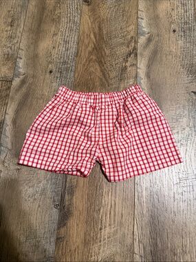 18m red and white gingham shorts